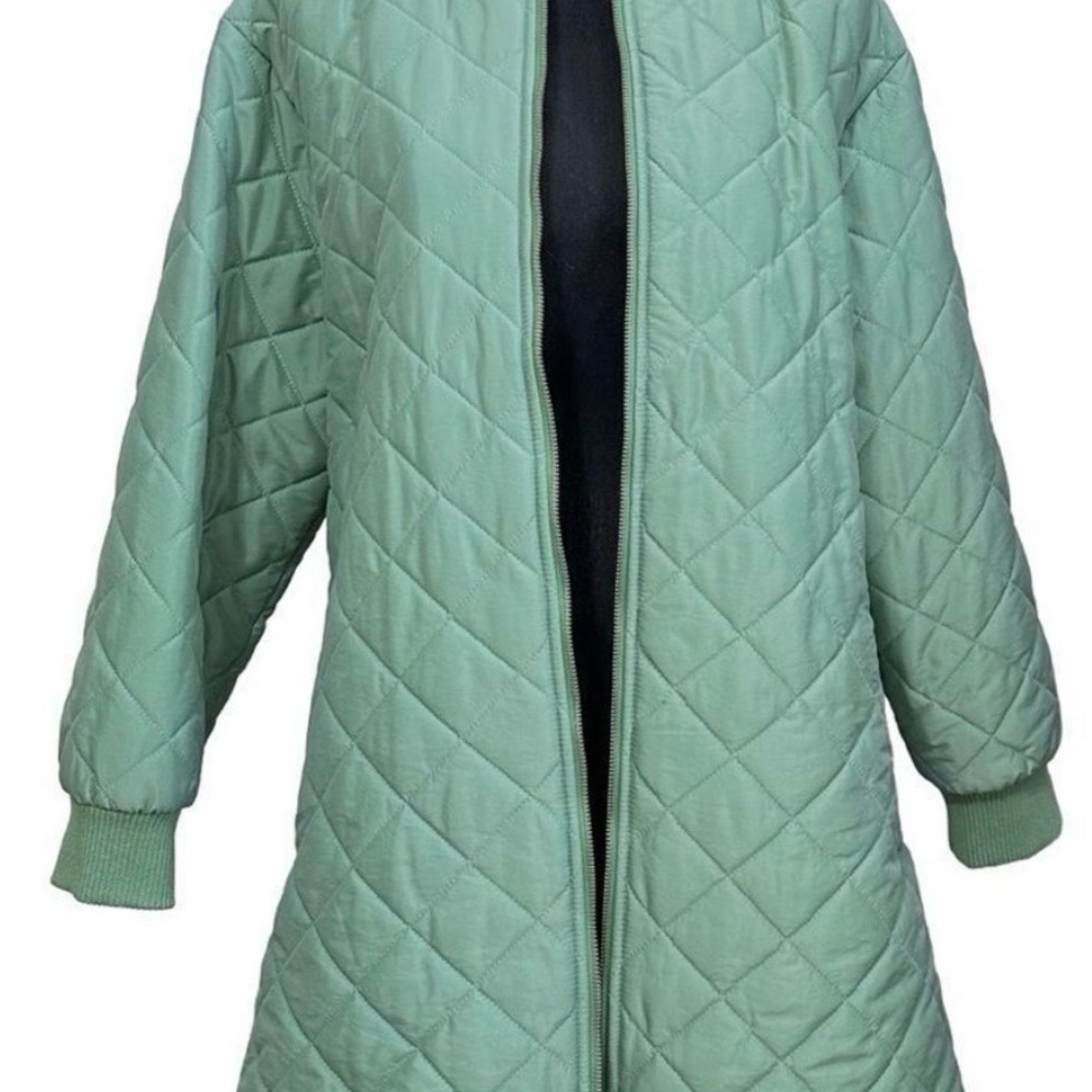 ASOS Quilted Green Coat LIKE NEW - Picture 3 of 9
